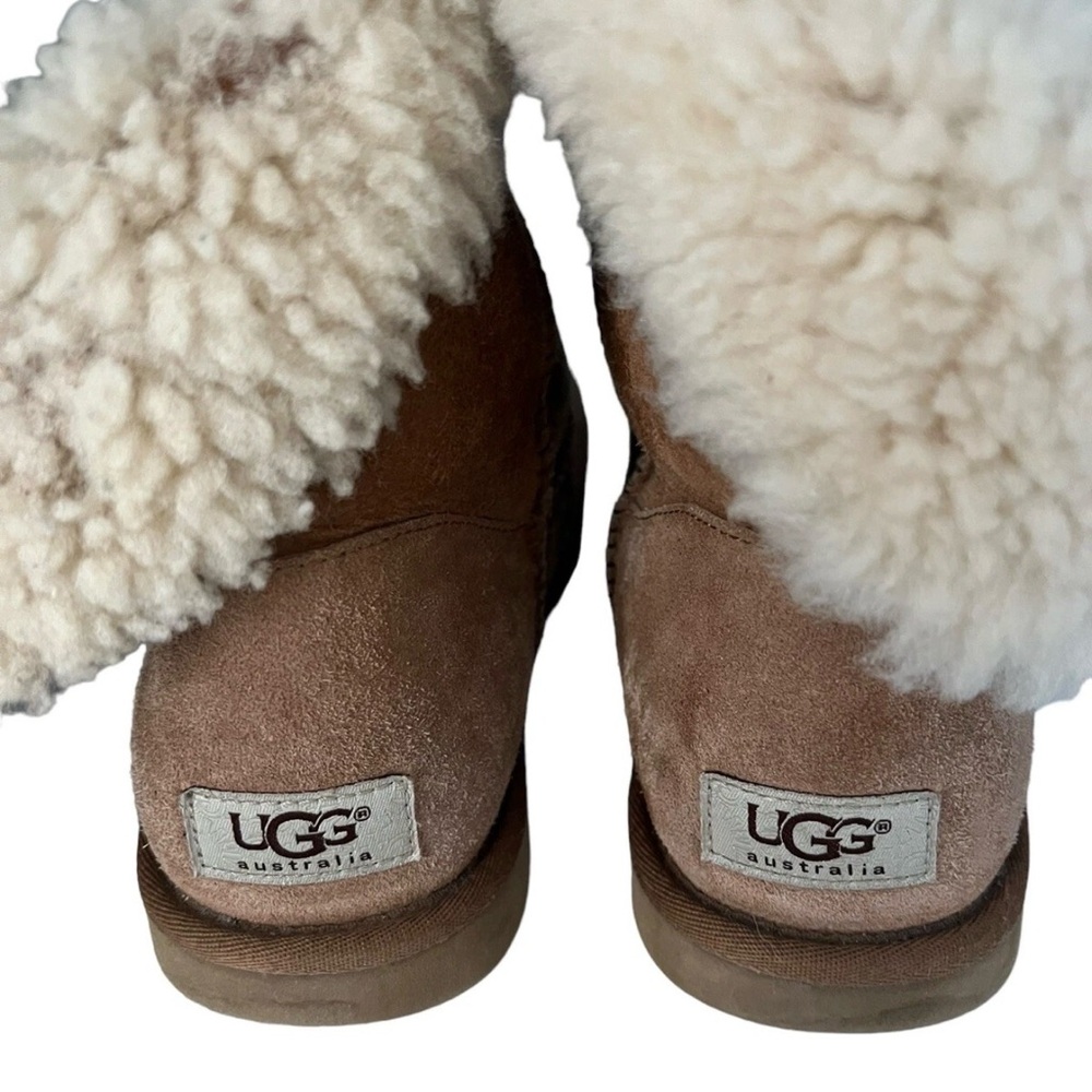 UGG Bailey Button Brown Shearling Winter Boots 5803 Sz 8 - Picture 5 of 6